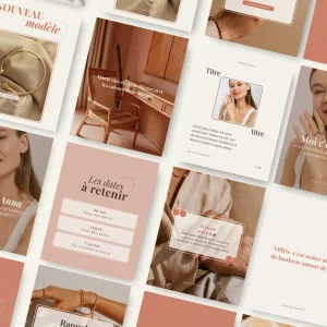 Mira, c’est un kit complet de visuels Instagram modifiables sur Canva, spécialement pensé pour les marques artisanales, créatrices, illustratrices, papetières…